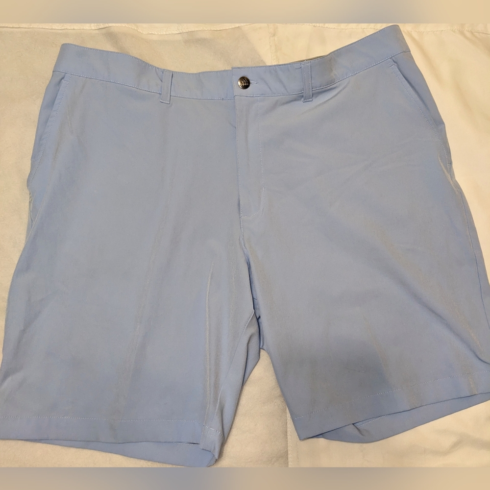 Adidas Light Blue Men's Flat-Front Performance Golf Shorts Size 40